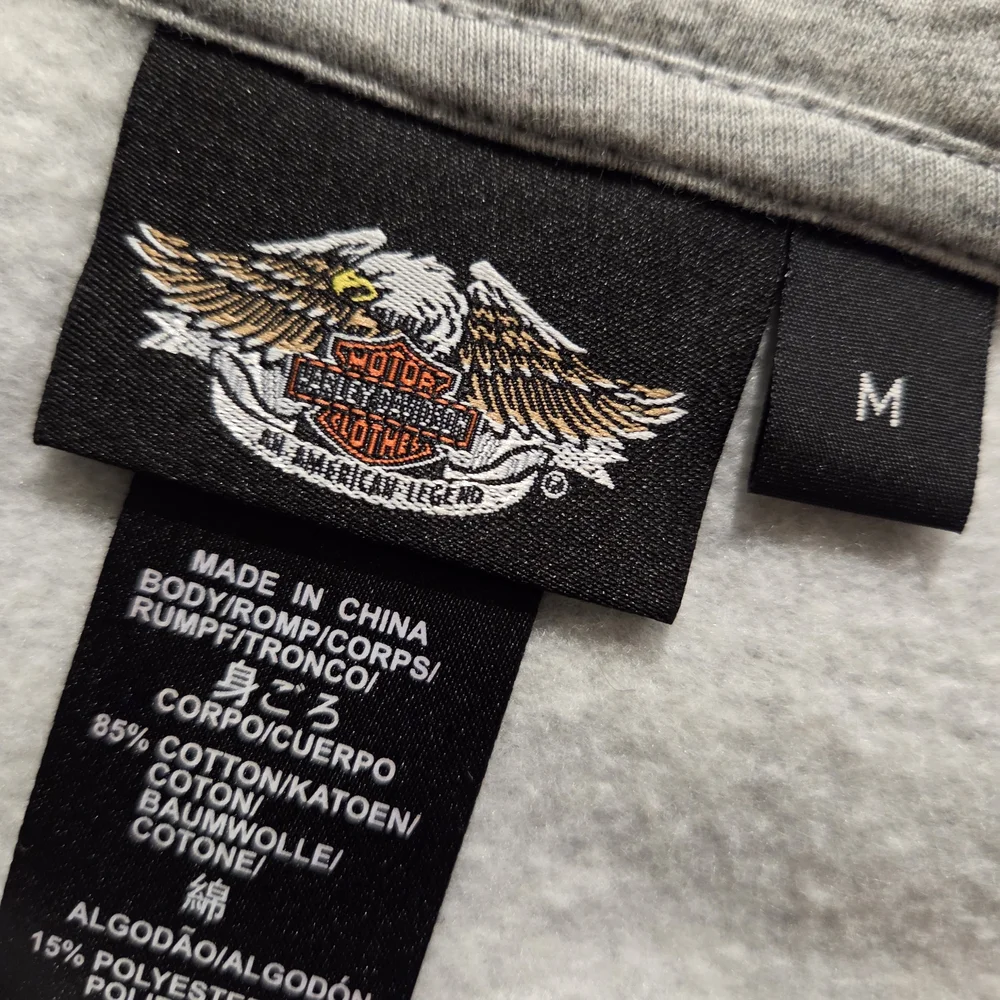 Harley-Davidson Gray Cotton Blend Hoodie - Picture 4 of 5